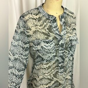 Banana Republic Sheer Mesh Snakeprint Blouse Top NWT XS